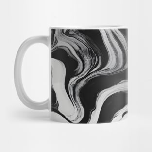 Black and white suminagashi marbled pattern Mug